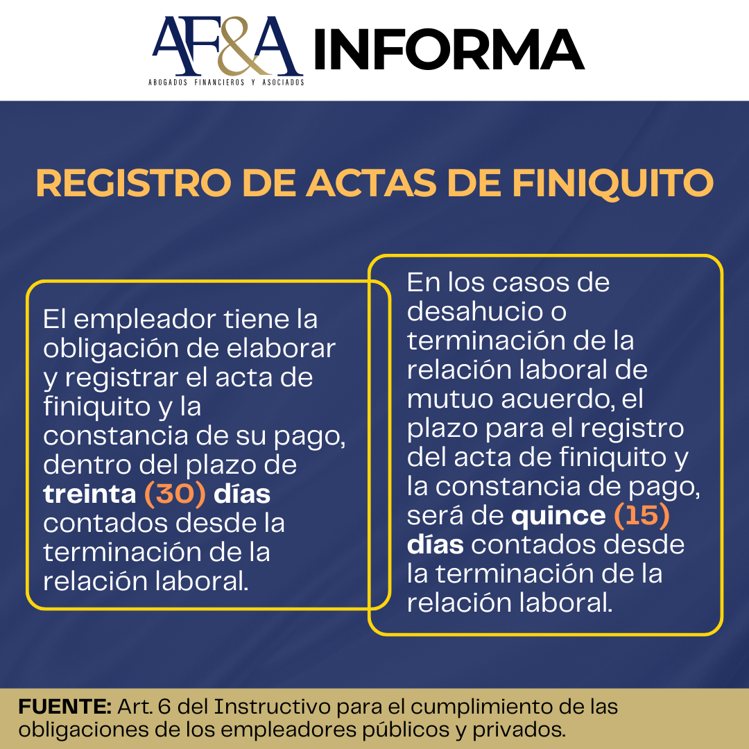 REGISTRO DE ACTAS DE FINIQUITO Abogados Financieros y Asociados